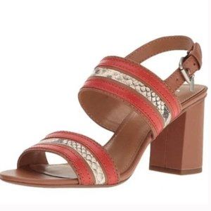Coach Princeton Leather Slingback Chunky Heel Sandal
